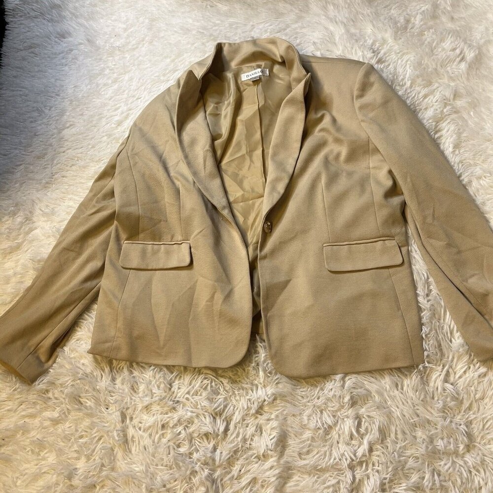 Womens Danillo Blazer Stretch Polyester Blend Jacket Size 18 Light Brown